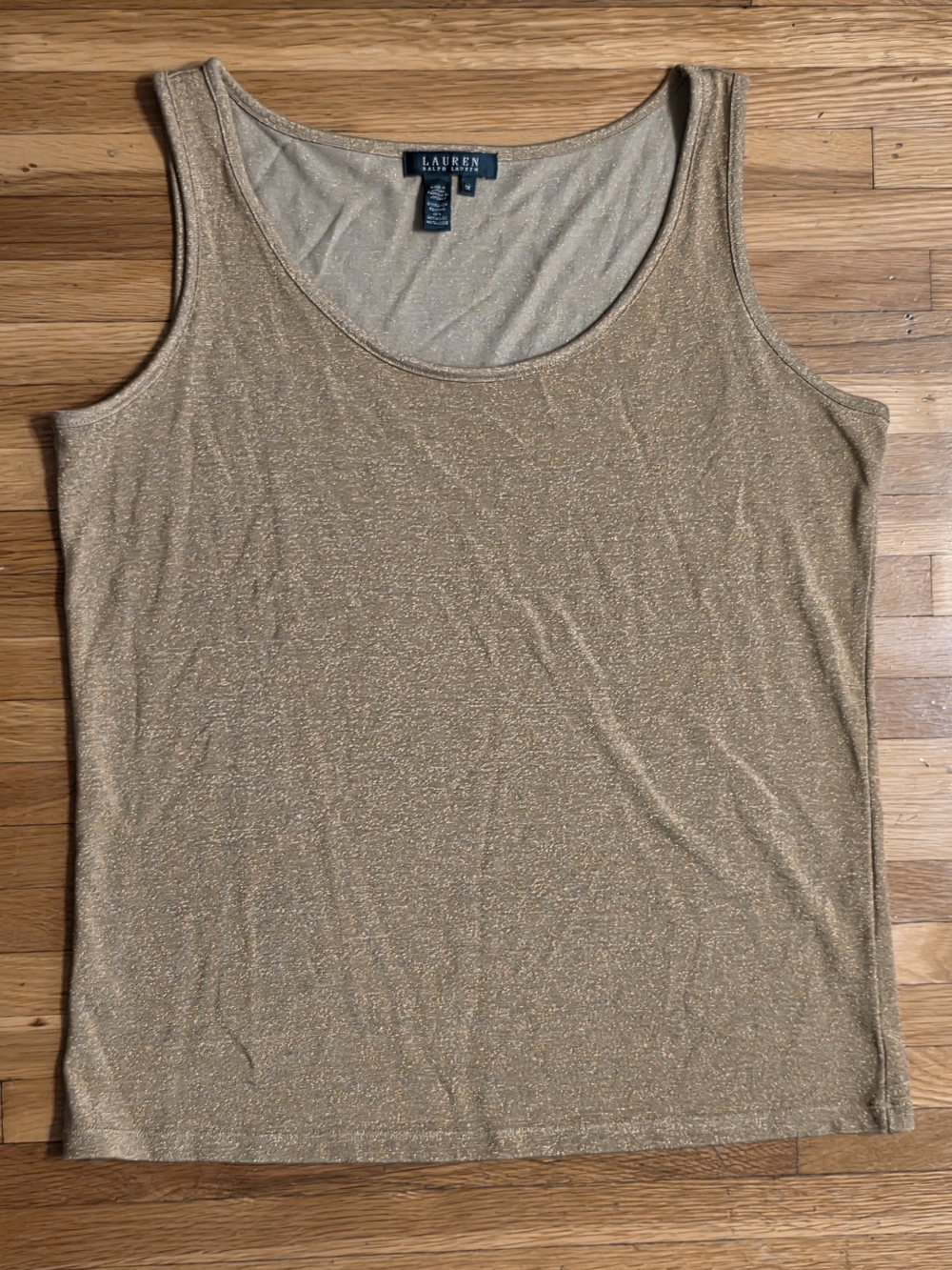 Lauren Ralph Lauren 1X Gold Metallic Tank Top